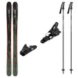 Mindbender101w_Strive14-Ski set with skis, bindings, and poles on a white background