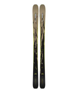 Mindbender96-K2 Beige and Black skis on a white background