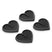 MiniHearts-Four black heart-shaped stomp pads on a white background
