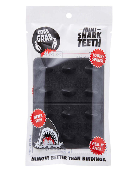 MiniSharkTeeth-Package of mini shark teeth with branding and product features on a white background