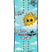 Minishred-Snowboard with a colorful design featuring a sun and clouds on a white background