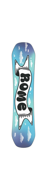 Minishred- Snowboard base with 'Rome' logo on a white background