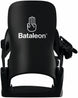MinishredBinding-Black snowboard binding with Bataleon logo on a white background