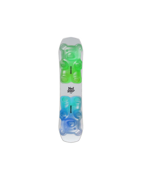 Minishred- Colorful snowboard with a logo on a white background