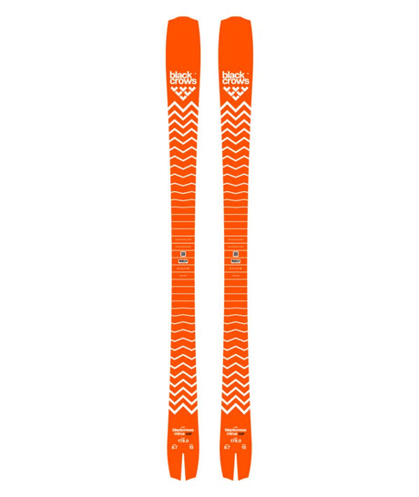MirusCor- White and Orange skis on a white background