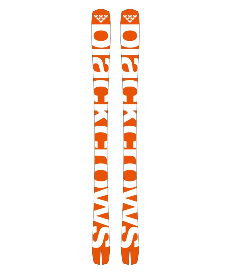 MirusCor- White and Orange skis on a white background