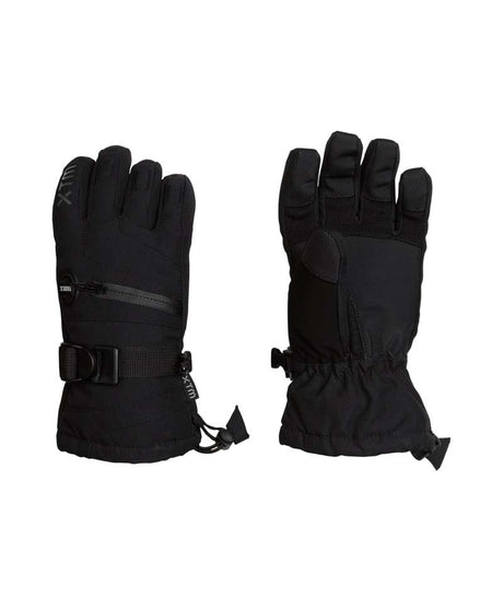 MisoIIGlove- A pair of black insulated winter gloves shown against a plain white background, displaying both the front and back views.