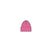 MohairBeanie-A small pink beanie hat centered on a plain white background.