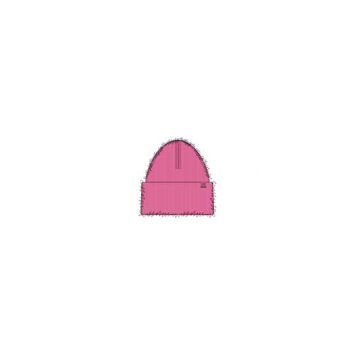 MohairBeanie-A small pink beanie hat centered on a plain white background.
