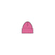 MohairBeanie-A small pink beanie hat centered on a plain white background.