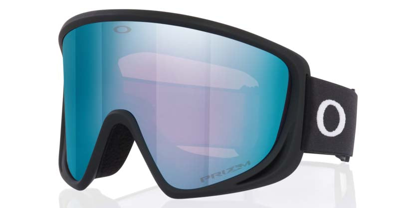 MontScapeL-Black goggles with blue reflective lenses on a white background