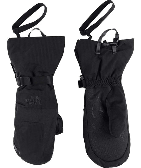 MontanaMitt- Black mitt with North Face logo on white background