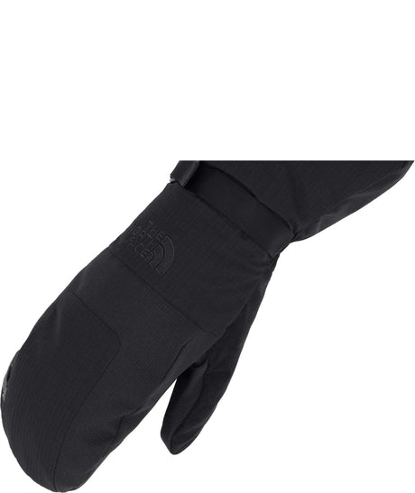 MontanaMitt- Black mitt with North Face logo on white background