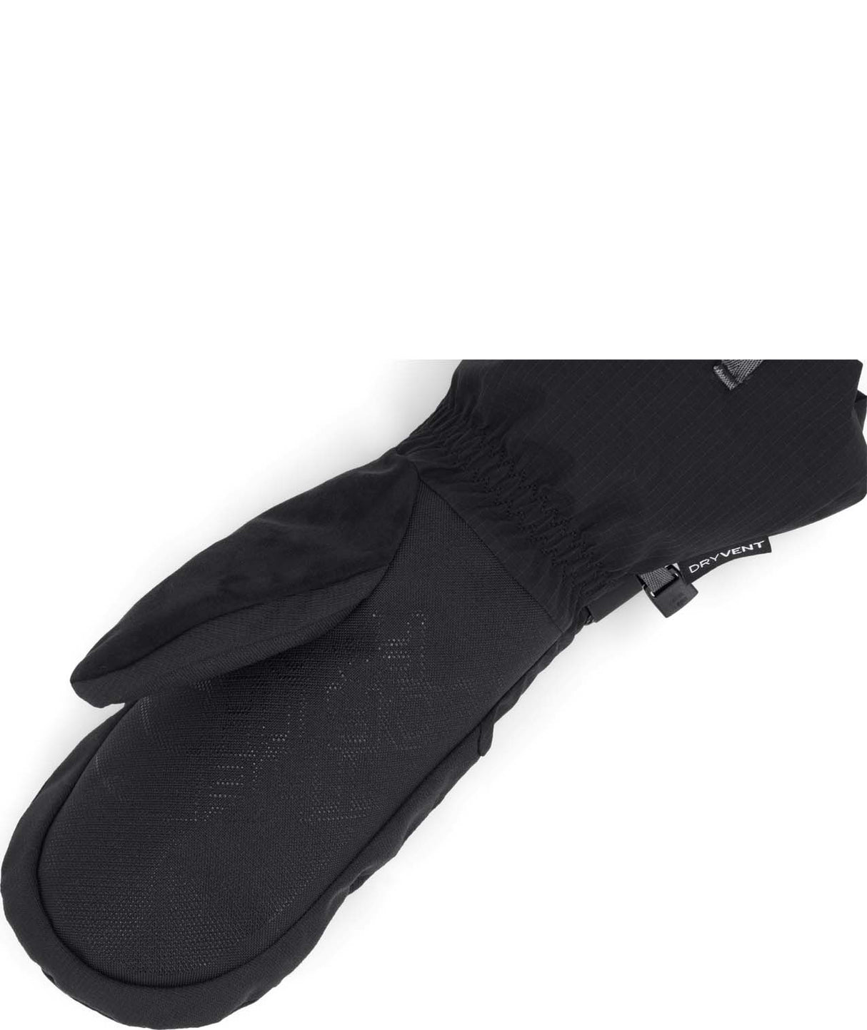 MontanaMitt- Black mitt with North Face logo on white background