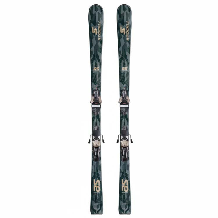 MonteroAS- Green ski on a white background