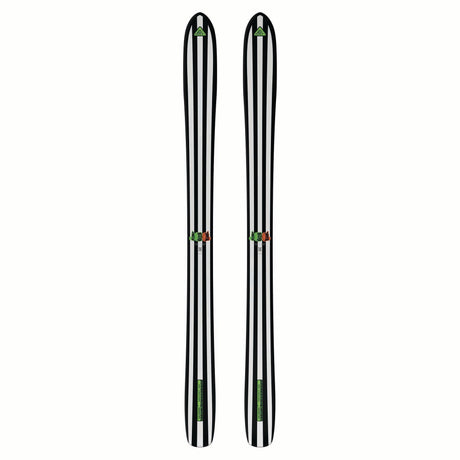 NDEPART01- Two skis with green and red accents on a white background