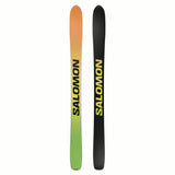 NDEPART01-Two skis with gradient color and Salomon branding on a white background