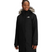 W Arctic Parka-Person wearing a black coat with fur-lined hood on a transparent background