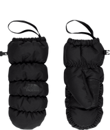 Montana Puffer Mitt-Pair of black mittens with The North Face logo on a transparent background