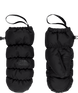 Montana Puffer Mitt-Pair of black mittens with The North Face logo on a transparent background