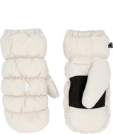 Montana Puffer Mitt-Pair of white mittens with black accents on a transparent background