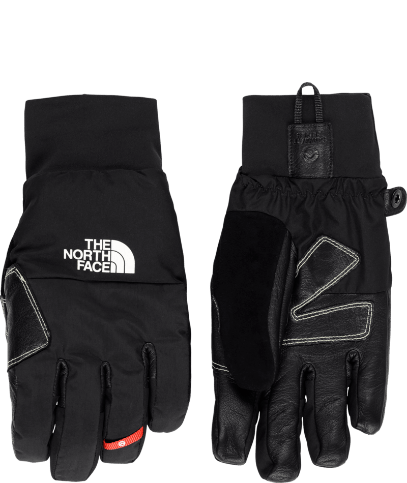 Summit Lhotse Glove-Black gloves with The North Face logo on a white background