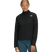 W Cedar Trail Grid Fleece Jacket-Woman wearing a black jacket with a brand logo on a transparent background