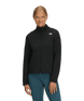 W Cedar Trail Grid Fleece Jacket-Woman wearing a black jacket with a brand logo on a transparent background