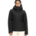 W Descendit Jacket-Person wearing a black jacket with a hood on a transparent background
