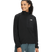 W TNF Performance Fleece Full Zip Jacket-Woman wearing a black jacket with a brand logo on a transparent background