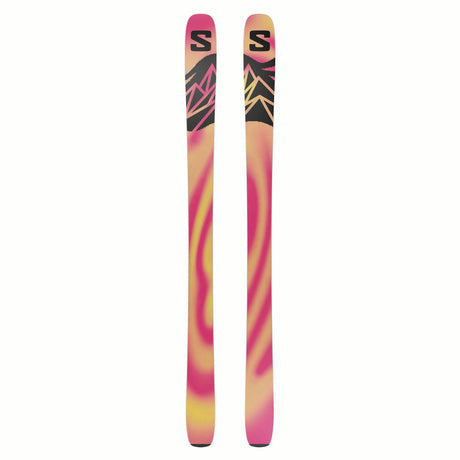 NQST100-Colorful skis with a tie-dye pattern on a white background