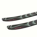 NQST100-Two green and black skis with a pattern on a white background