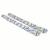 NQST106ALMONDMILK-Two skis with blue and white pattern on a white background