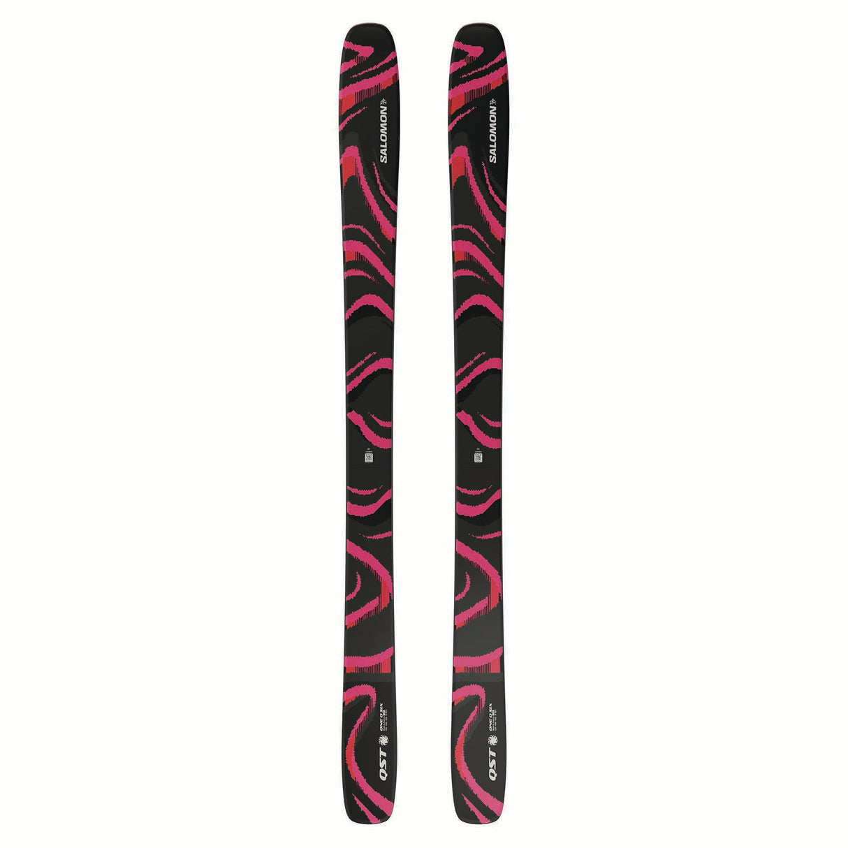 NQST106BLACKPINK-Black and pink patterned skis on a white background