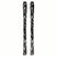 NQST94BLACK-Pair of black and white skis with a brand logo on a white background