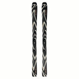 NQST94BLACK-Pair of black and white skis with a brand logo on a white background