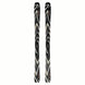 NQST94BLACK-Pair of black and white skis with a brand logo on a white background
