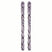 NQST94LILAC-Pair of purple skis with black patterns on a white background