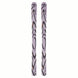 NQST94LILAC-Pair of purple skis with black patterns on a white background