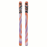 NQST94LILAC-Pair of colorful skis with a white background