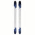 NSLABQSTECHO- Pair of skis with blue and white design on a white background