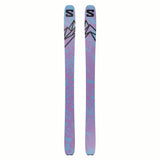 NSLABQSTECHO-Purple skis with black and blue pattern on a white background
