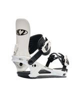 WNetwork- White and black snowboard binding on a white background