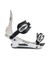 WNetwork- White and black snowboard binding on a white background