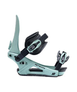 WNetwork- Light green snowboard binding on a white background