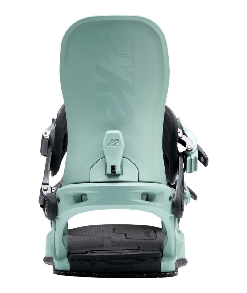 WNetwork- Light green snowboard binding on a white background
