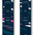 Nightstick90- A pair of skis in a dark navy blue colorway with a geometric pattern of pink, purple, and white lines, featuring the Fischer logo and 'Nightstick 90' text.