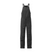 NingeBibPant- Black insulated bib overalls with adjustable shoulder straps, front zipper, and buttoned cargo-style pockets on the legs, shown on a plain white background.