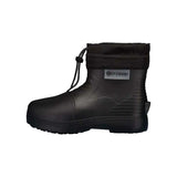 Niseko3.0Low- Black rubber boot with a visible brand label on a white background