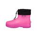 Niseko3.0Low- Pink rubber boot with black cuff on a white background